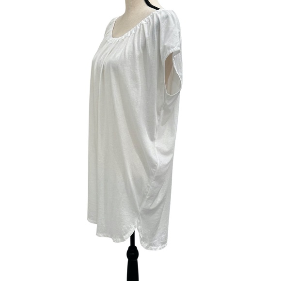 ORGANIC BY JOHN PATRICK WHITE COTTON ON OR OFF THE SHOULDER TUNIC DRESS - Picture 8 of 12